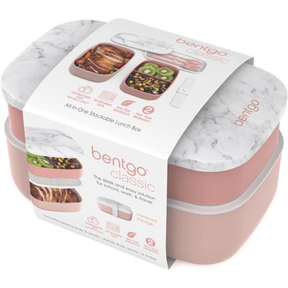 Adult Bento Box, Stackable 3-Compartment Lunch Box with Removable Utensil Set - Picture 5 of 7